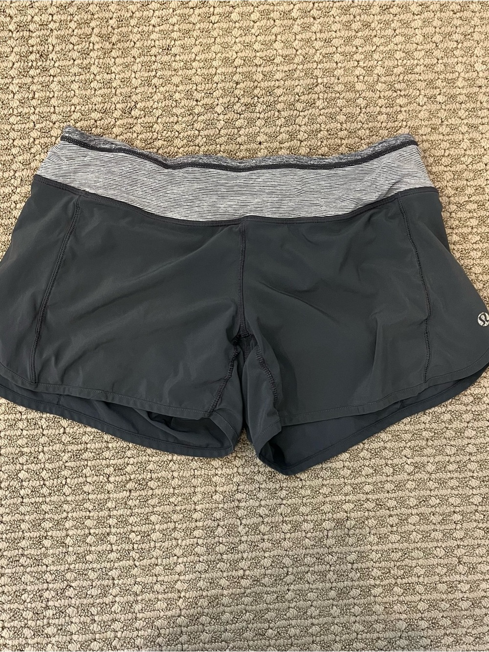 lululemon athletica Dark Gray Athletic Shorts with Heather Gray Waistband